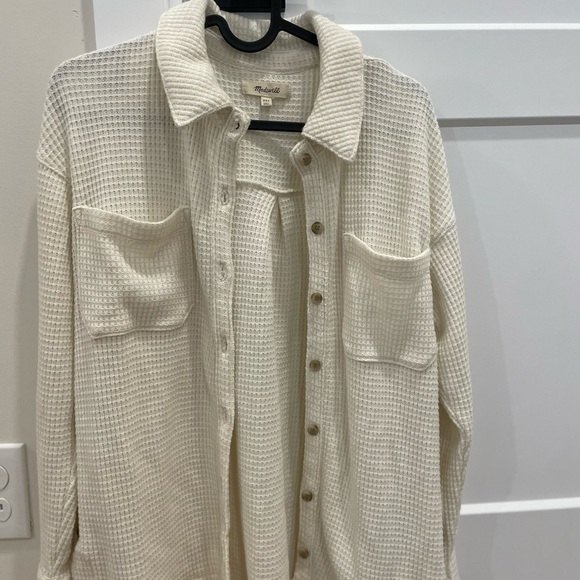 Madewell Cream Button-Down Shirt - Picture 2 of 4
